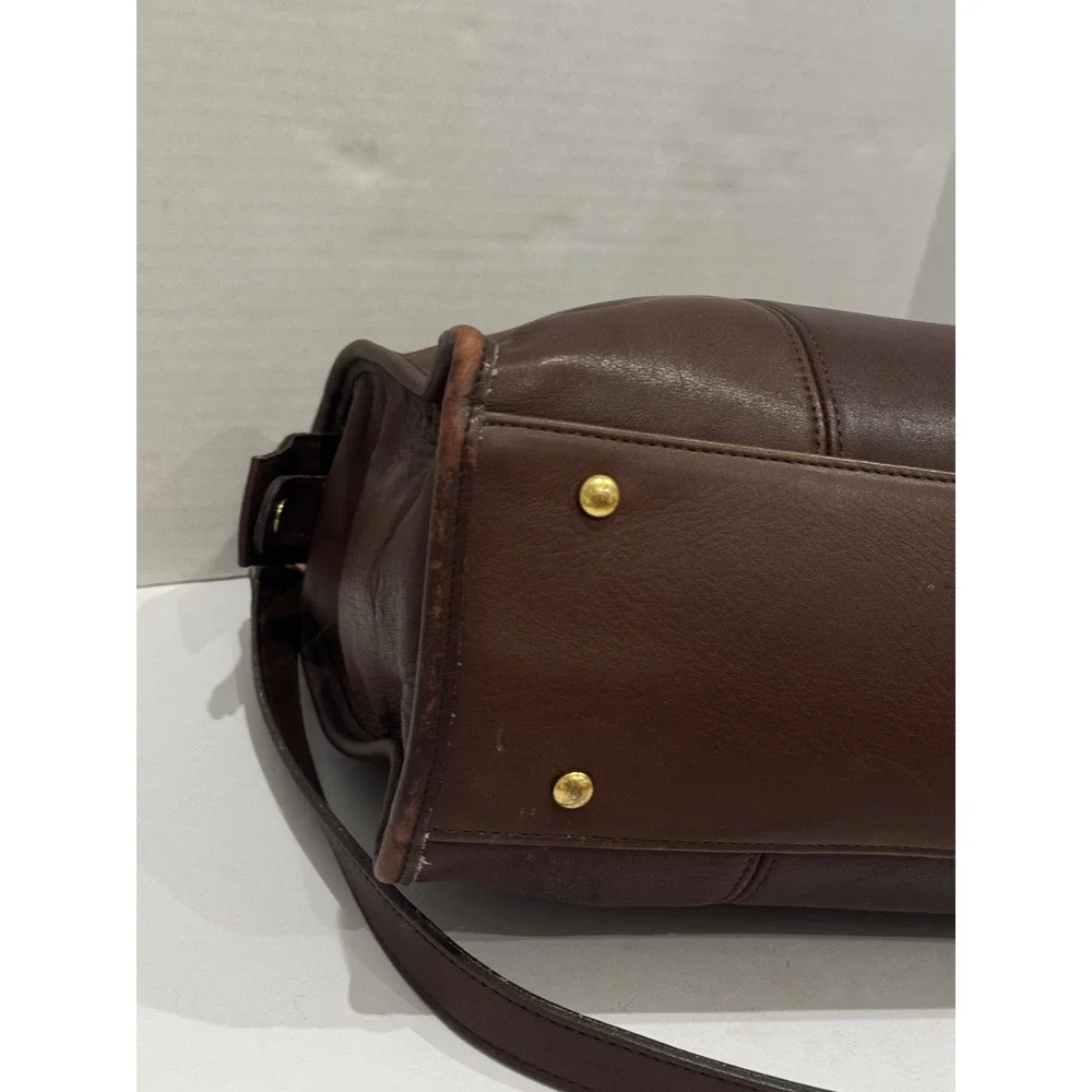 Vintage Coach Large Shopper Laptop Bag Mahogany Brown Leather 9995 USA Top Zip